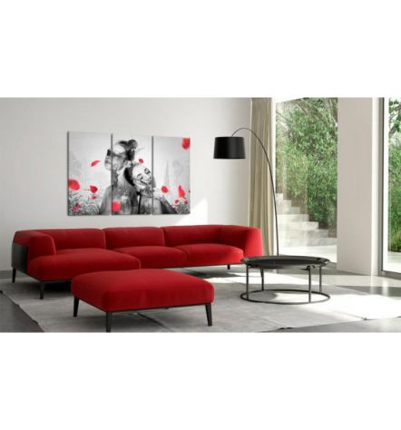 Quadro Ragazza Con I Fiori Rossi - ARREDALACASA - Foto 2