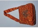 borsina a braccio in raso ricamato arancio l15 h 12 cm
