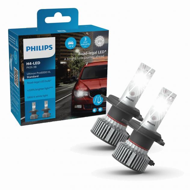 Philips Ultinon Pro6000 H4 LED: +220% di Luminosità per la Tua Auto
