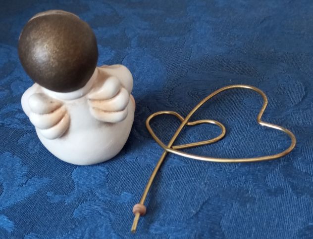 THUN Portafoto Angelo Bimbo Cuore in Ceramica Originale THUN - Foto 3