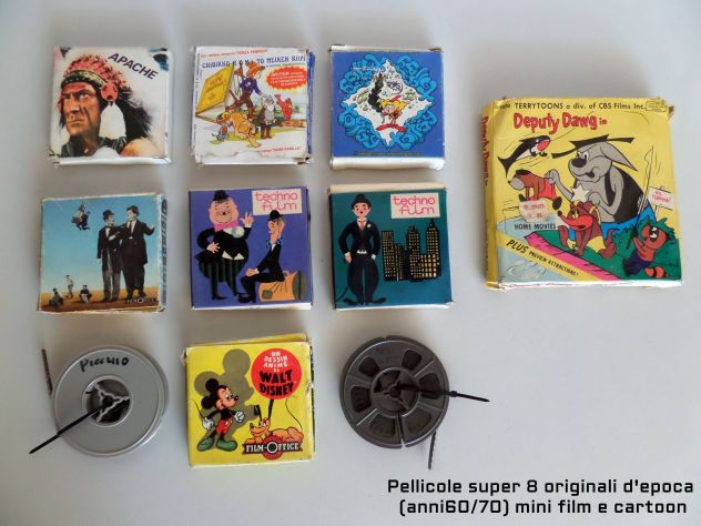 Pellicole super 8 d'epoca (anni 60 e 70) film e cartoon. Originali.