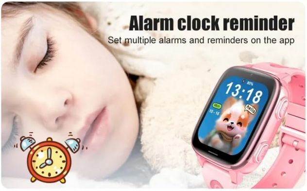 Smartwatch bambini 4G SIM SOS videochiamata GPS LBS WiFi scuola NERO - Foto 4