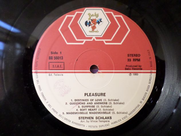 STEPHEN SCHLAKS - Pleasure - LP / 33 giri 1980 Baby Records - Foto 4