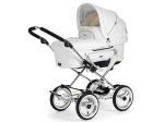 EmmalJunga Mondial De Luxe - Classic White Leatherette Pram Package