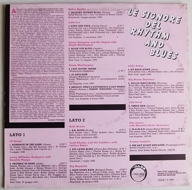 Le SIGNORE del RHYTHM &amp; BLUES -LP -Ed Rusconi Musica Jazz-1989 - Foto 2