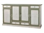 Credenza Classica - Bianco e Verde Decapato - Nuovo