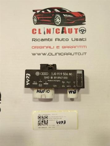 CENTRALINA CANDELETTE VOLKSWAGEN Polo 5° Serie 1J0919506M CMA gas 1390 (0917)