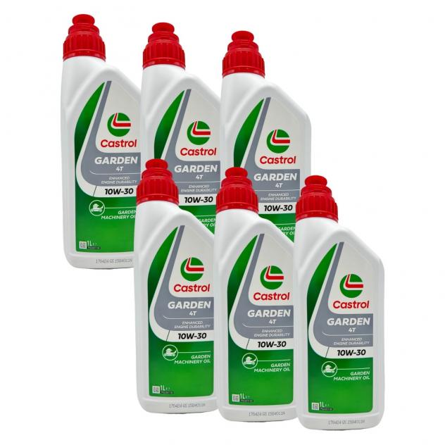 6 Litri Olio Motore Castrol Garden 4T 10W30 Confezione da 6x1L