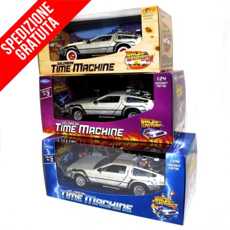 DELOREAN BACK TO THE FUTURE MODELLINI 3 AUTO RITORNO AL FUTURO 1:24 WELLY
