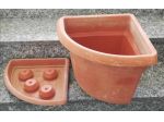 Vaso angolare in plastica + sottovaso piante fiori