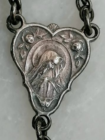 ANTICO AUTENTICO E PREZIOSO ROSARIO IN ARGENTO, ITALIA EPOCA LIBERTY. - Foto 5