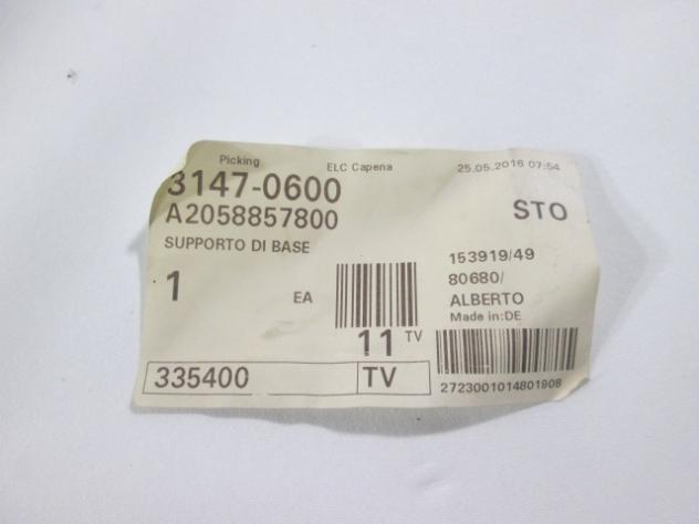 A2058857800 STAFFA SUPPORTO PARAURTI POSTERIORE MERCEDES CLASSE C W205 2.2 D RICAMBIO USATO - Foto 4