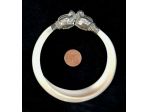 SPETTACOLARE ANTICO BRACCIALE CINGALESE IN MADREPERLA E METALLO ARGENTATO.