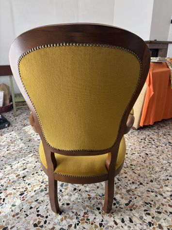 Sedia stile antico Luigi Filippo con poggiapiedi - Foto 4