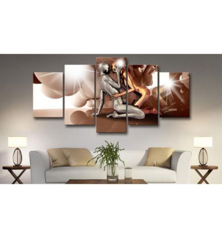 Quadro Bacio Alieno - Beige - 100x50 E 200x100 ARREDALACASA - Foto 2