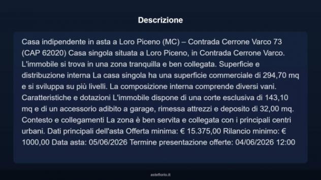 Immobile in asta di 294 m² con più di 5 locali in vendita a Loro Piceno - Foto 15