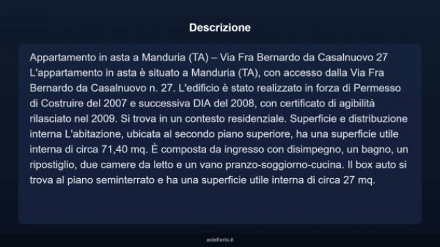 Immobile in asta di 71 m², box auto in vendita a Manduria - Foto 4