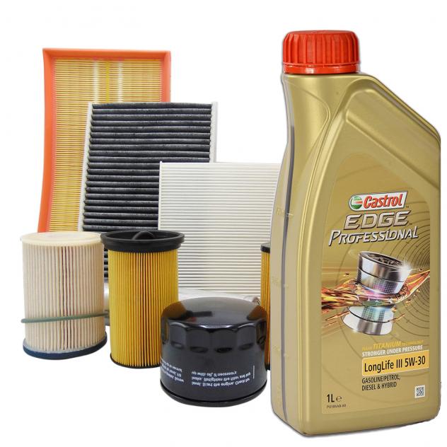 Kit Tagliando Wix + Olio Castrol 5w30 Vw Polo 6R 1.6 Tdi