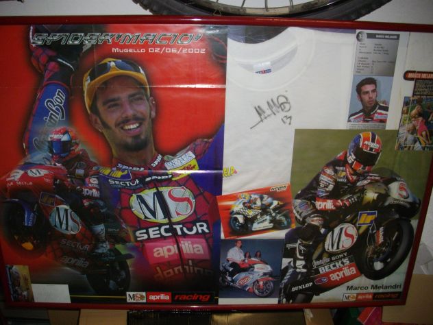 QUADRO Marco Melandri e Loris Reggiani firma autografa su t.short