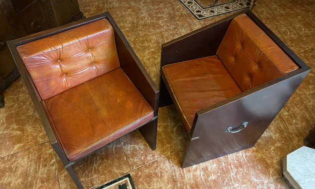 Scrivania + 2 poltrone vintage 1970 stile marina - Foto 5