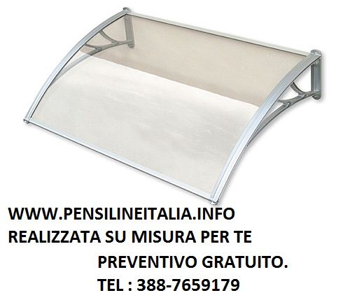 Pensilina Tettoia cappottina copriporta in policarbonato plexiglas - Foto 5