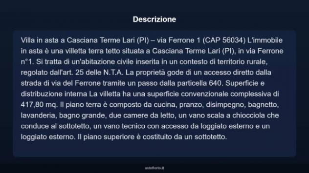 Immobile in asta di 417 m² con più di 5 locali in vendita a Casciana Terme Lari - Foto 4