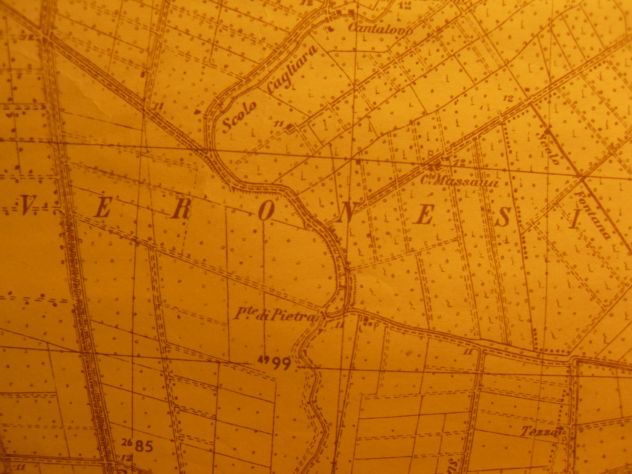 CARTINA GEOGRAFICA DELLA ZONA DI CASTAGNARO -VR- E DINTORNI DEL 1889/1935 - - Foto 6
