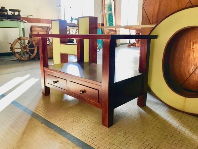 Tavolino in legno massiccio arte povera - Foto 2
