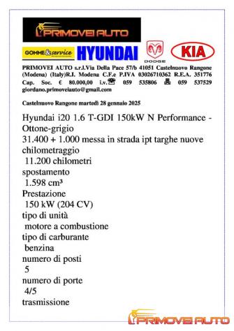 HYUNDAI i20 N 1.6 T-GDI MT N-Performance rif. 21901477 - Foto 2