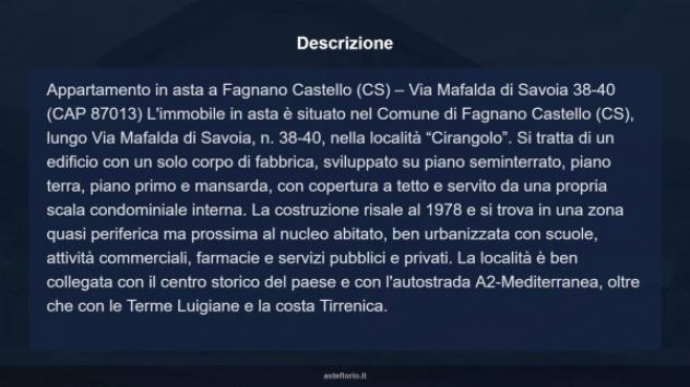Immobile in asta di 285 m² con più di 5 locali e box auto in vendita a Fagnano Castello - Foto 4