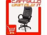 POLTRONA UFFICIO ERGONOMICA IN ECOPELLE NERA - DIREZIONALE MODELLO PRESIDEN &hellip;