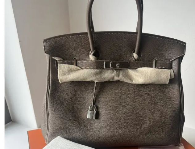 Borsa Hermès Birkin 35 – Pelle Togo – Finiture in palladio