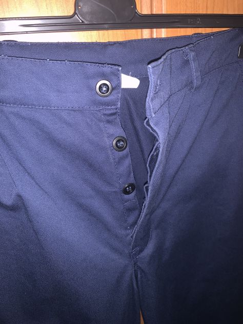 PANTALONI NUOVI DA LAVORO UNISEX IN COTONE BLU SCURO CON 4 TASCHE E CHIUSURA CON - Foto 6