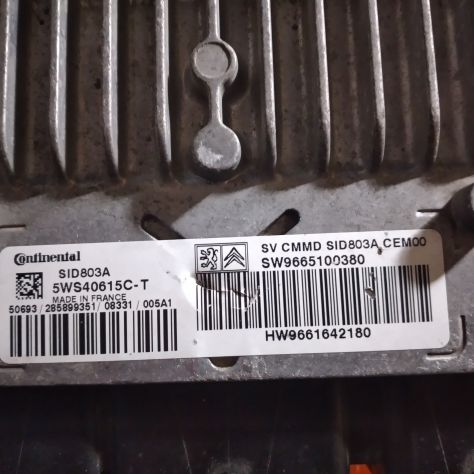 CENTRALINA MOTORE PEUGEOT CITROEN Siemens Sid803a 5ws40615c-t Sw9665100380 - Foto 2