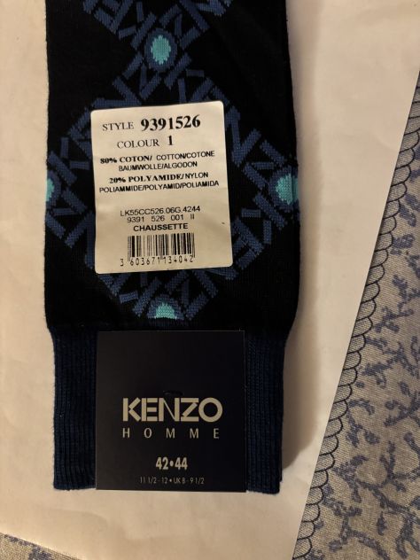 CALZE NUOVE DA UOMO FIRMATE ORIGINALI KENZO,MADE IN ITALY,N’ 42-44,IN COTONE - Foto 5