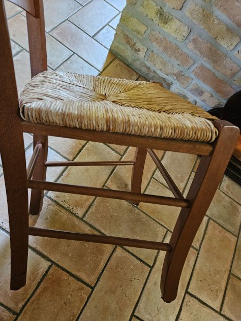 4 sedie in legno impagliate - Foto 3