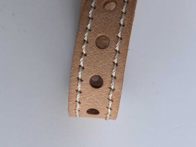 T27 Nastro in pelle a vegetale naturale per collari e bracciali Mt. 30 - Foto 3