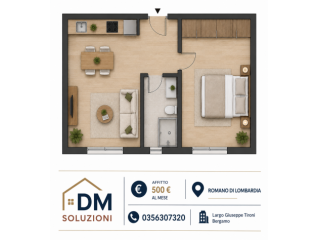 Romano di Lombardia bilocale in centro