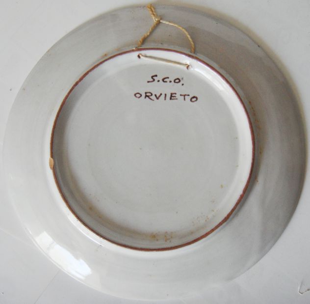 Orvieto-Piatto parete-ceramica dipinta a mano da Velluti-Lab. Ceramiche SCO-1960 - Foto 2