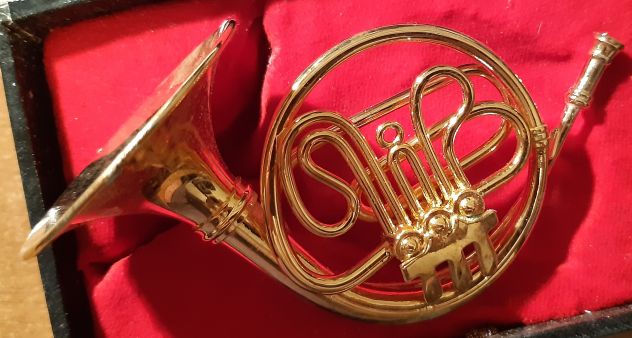 Strumenti Musicali in Miniatura C O R N O in METALLO DORATO - Foto 2