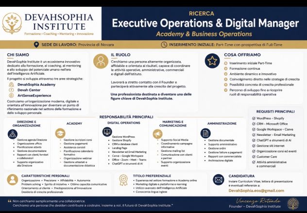 Executive Operations & Digital Manager “Academy & Business Operations”
