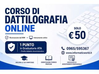 Corso di addestramento professionale di dattilografia interamente online
