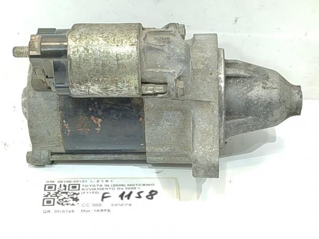 MOTORINO D' AVVIAMENTO TOYOTA IQ 1° Serie 28100-40121 1KRFE benzina 998 (09) - Foto 2