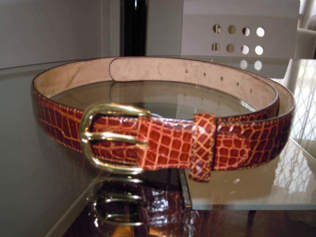 Cinture classiche artigianali vere originali coccodrillo marrone