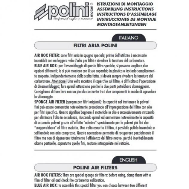 Filtro aria Polini carburatori scooter PHVA - Foto 2