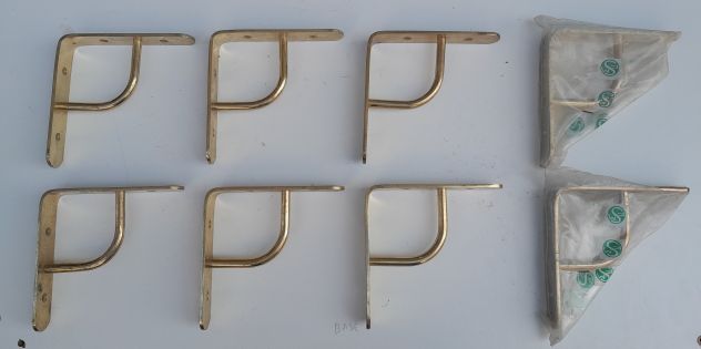 Reggi Mensola Reggimensola in OTTONE PESANTE Pieno mm. 150 x 150 x 30