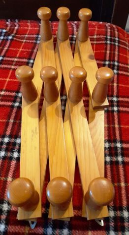 attaccapanni a fisarmonica in legno naturale h 45 - Foto 6