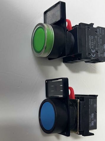 OMRON A22-10 blu - Verde Interruttore a pulsante - N. 02 - Foto 5