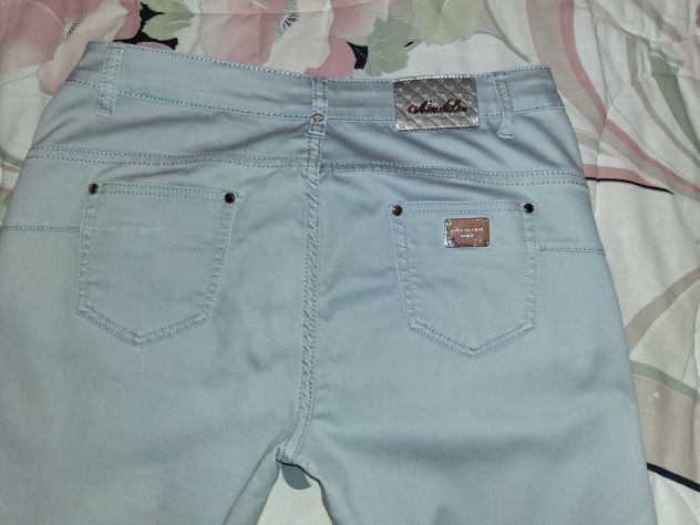 2 Pantaloni Mezza Stagione Capri Pinocchietti Cotone elasticizzati Taglia Comoda - Foto 5