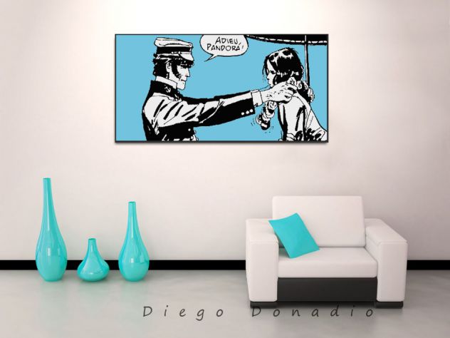 Quadro CORTO MALTESE dipinto a mano fumetto